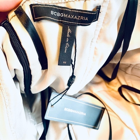 NWT BCBGMAXAZRIA Black and Gray Tulle Lined mini Dress – Size 2 -  Strapless - Picture 7 of 8